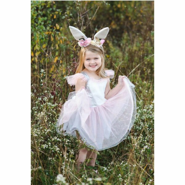 Déguisement de lapin, une adorable robe aux couleurs pastels et le serre-tête pour les enfants de 3/4 ans