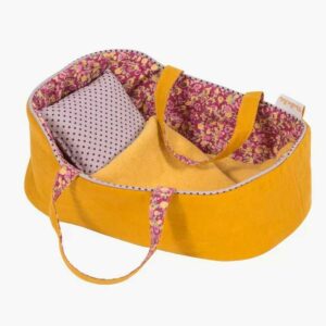 Couffin textile taille moyenne jaune ocre