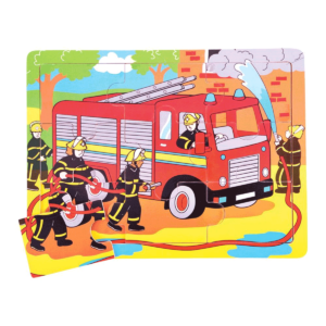 Puzzle Pompiers en bois 9 pièces
