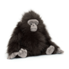 La Peluche Gomez le Gorille est toute douce avec ses longs poils sombres.