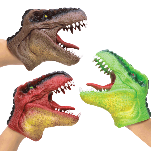Découvre ces marionnettes à main en forme de tête de dinosaure T-Rex