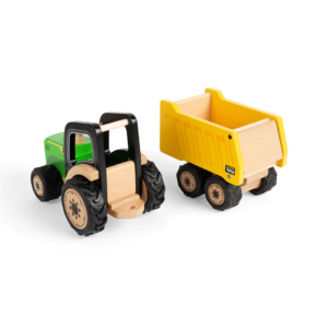 Tracteur et remorque en bois