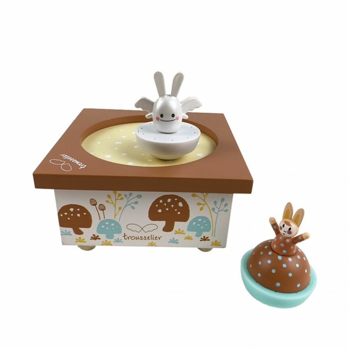 Ce manège musical est un très bel objet de décoration pour la chambre de bébé qui participe à l'éveil musical et visuel de votre bébé