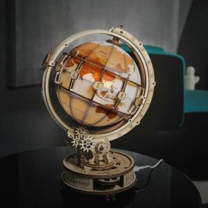 Globe Lumineux à Led Maquette 3D en Bois