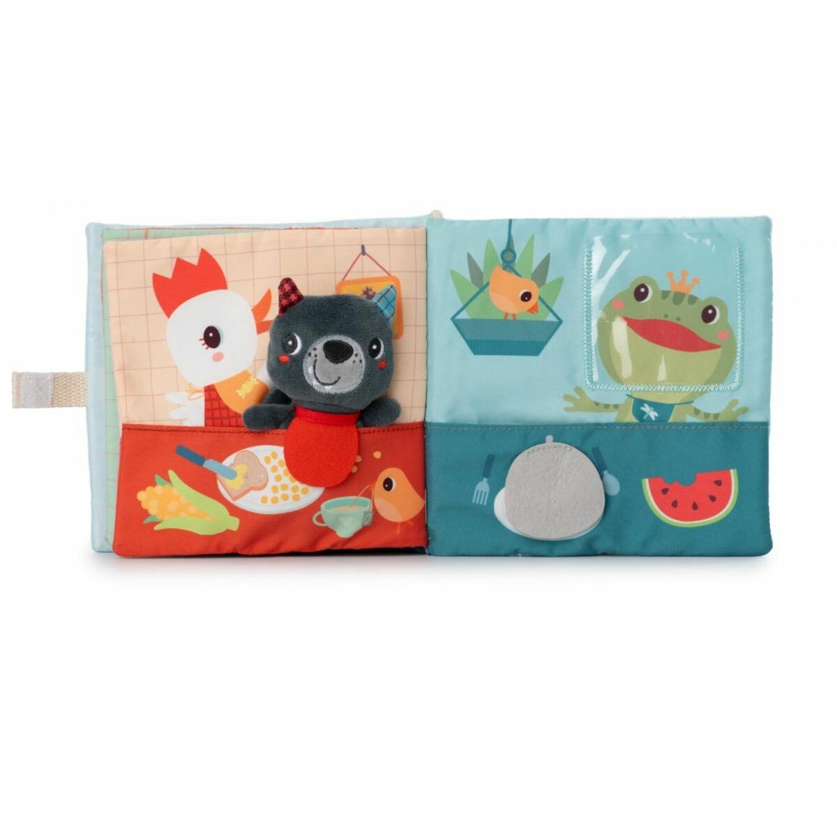 Les + : La Couverture est toute douce, le personnage Louis est une marionnette à doigt, une Cuillère est accrochée au livre,  il y un emplacement pour une photo.