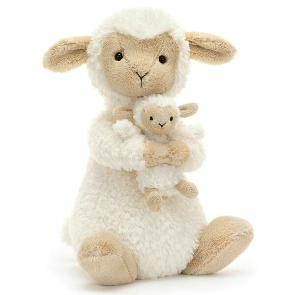 Découvrez la Peluche Maman Mouton et son Petit (24 cm). Imaginez une douce maman mouton, au pelage blanc et laineux, accompagnée de son adorable petit.