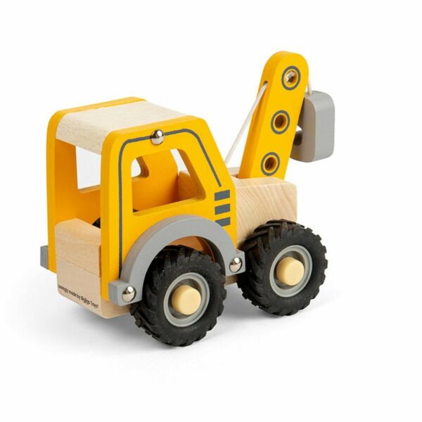 Déchargez des marchandises lourdes sur votre chantier de construction dans le bac à sable avec notre mini camion-grue !