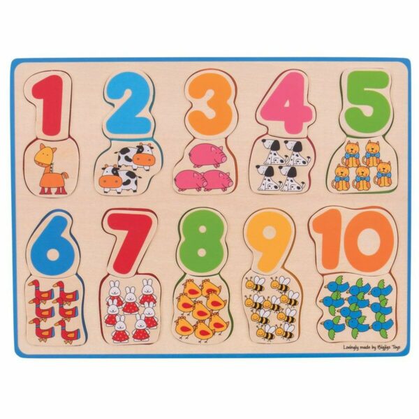 Découvrez ce Puzzle en Bois pour apprendre chiffres et couleurs.