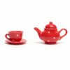 Profitez d'un goûter élégant avec ce service à thé en porcelaine à pois rouges