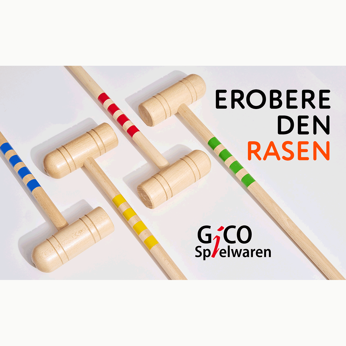 Grâce au chariot de transport, vous pouvez facilement emporter le jeu de croquet partout avec vous