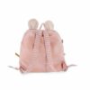 Un sac à dos rose poudré tout doux en éponge velours, à l'effigie d'une petite souris. Pratique, il dispose d'une fermeture à zip, de bretelles réglables et d'un crochet porte-manteau !