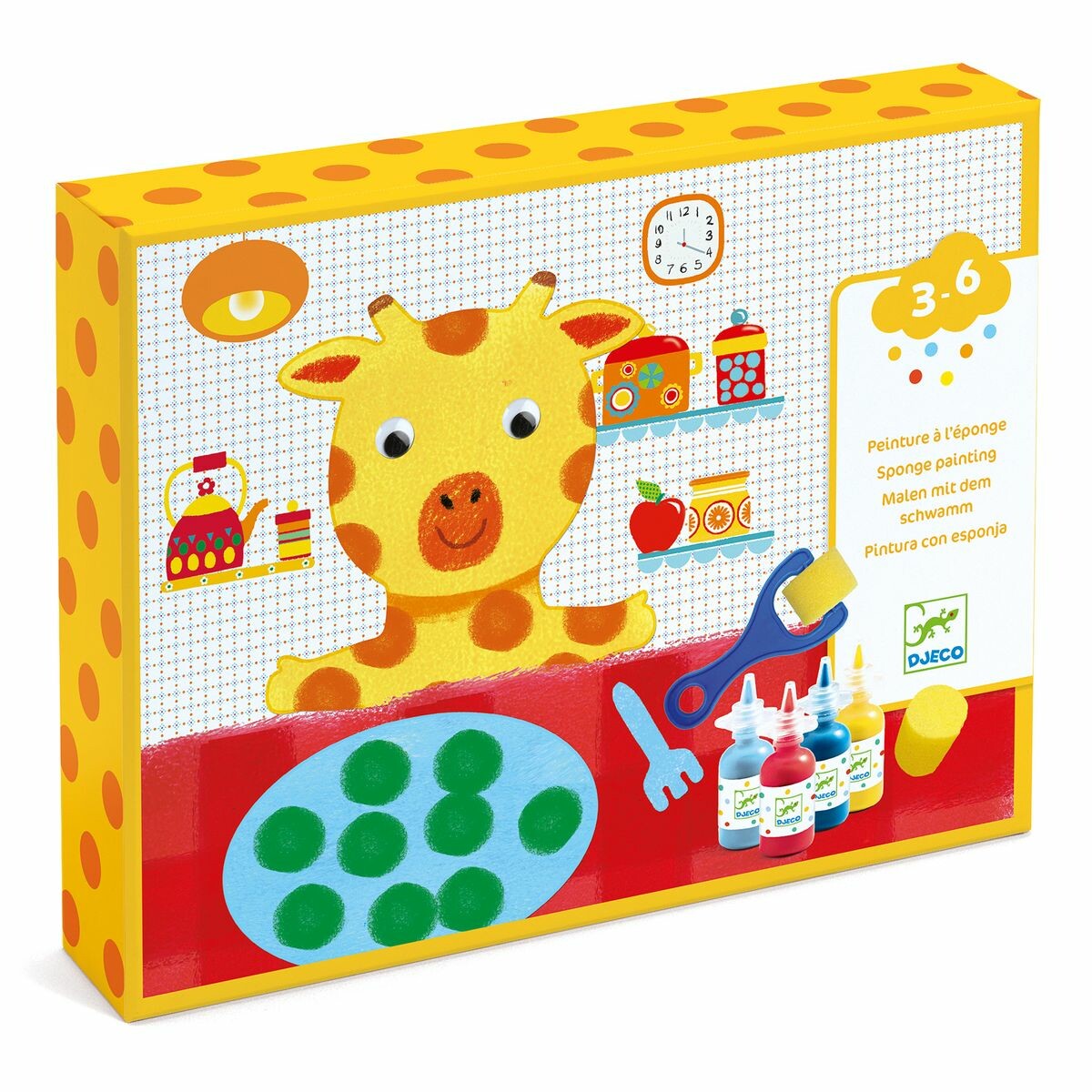 L'enfant peut peindre librement tout en dépassant , il détachera ensuite les pièces pré-découpées pour un résultat toujours réussi !