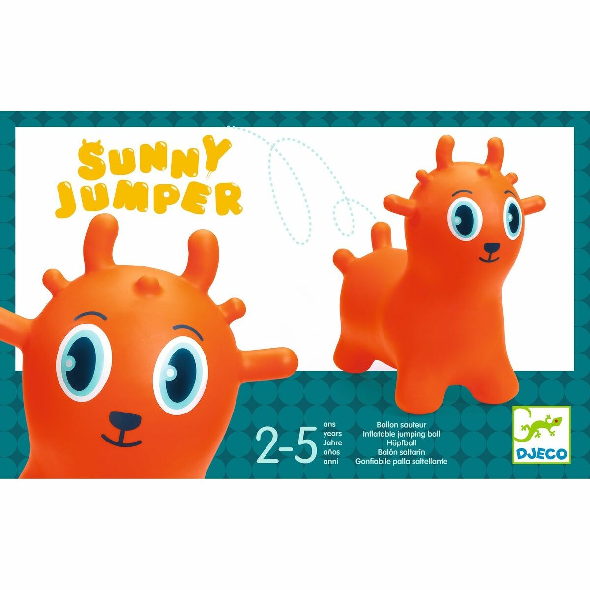 Sunny-Jumper Contenu : ballon sauteur en PVC (52 x 51 x 25 cm) et pompe de gonflage.