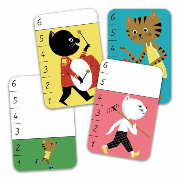 Les joueurs se repèrent grâce à la taille des animaux, sur les cartes graduées de 1 à 6.