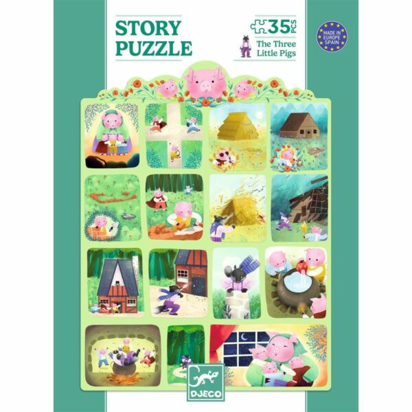 Voyagez dans le monde des 3 Petits Cochons avec ce puzzle enchanteur de 35 pièces qui donne vie à ce conte bien-aimé.