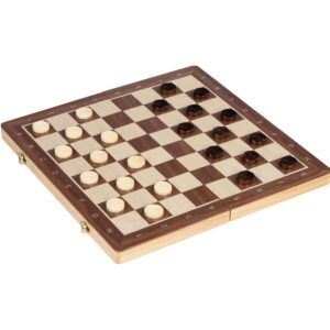 2 en 1, Jeu échecs / Dames magnétique bois