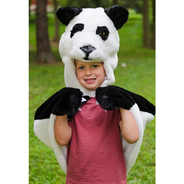 Confectionnée avec une douce fourrure blanche et noire, cette cape enchanteresse transforme votre enfant en un adorable panda, doté d'une tête de panda en peluche et d'oreilles qui se dressent avec un charme délicieux.