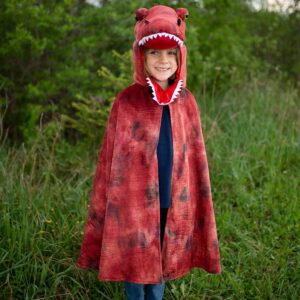 Cape T-Rex rouge avec griffes 7/8 ans