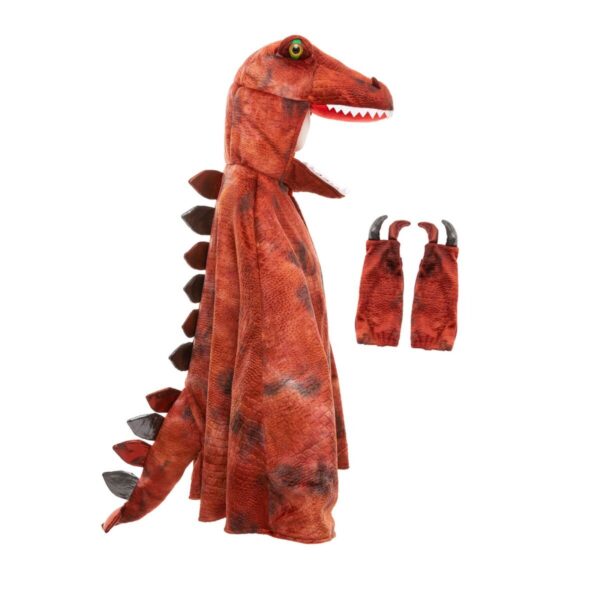 Découvrez cette Cape de grandasaurus T-Rex rouge avec griffes et capuche. Un superbe déguisement. Attention à ne pas faire trop peur quand même !