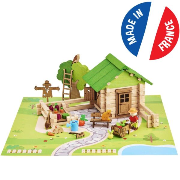 Découvrez ce jeu de construction en bois Maison et son Jardin.