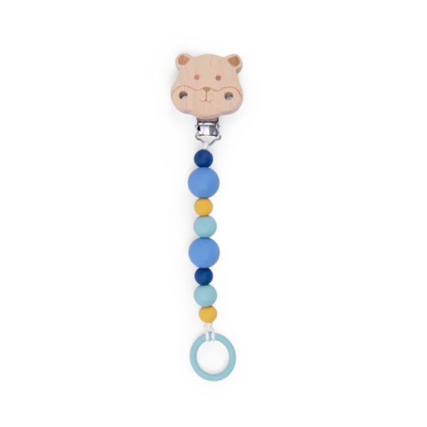 Attache-tétine bois et silicone hamster Puce & Pilou