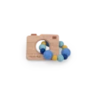 Hochet anneau de dentition bois et silicone appareil photo Puce & Pilou