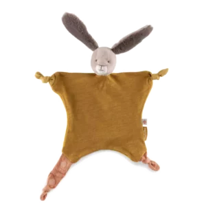 Doudou lapin plat ocre