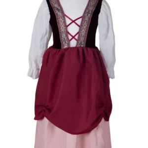 Robe de paysanne médiévale rose (taille 7-8ans)